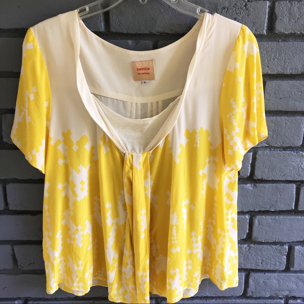 Twinkle by Wenlan 100% Silk Baby Doll Top. SZ 8.
